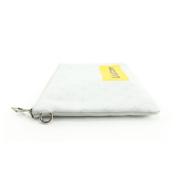 Louis Vuitton White Monogram Antarctica Zip Pouch O-Case Toiletry Clutch 1LK0425 - Picture 11 of 12